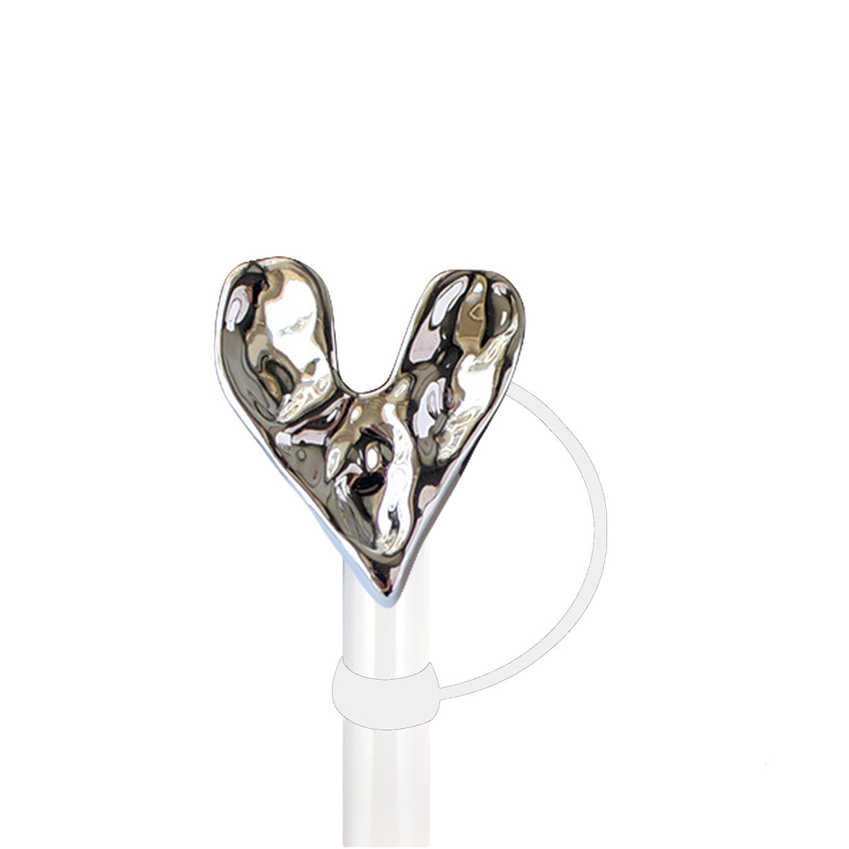 Wholesale 5pcs/pack 10mm Electroplated Metal Pink Diamond Series Straw Cap